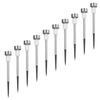 10Pcs Solar Lawn Lamp LED Landscape Garden Lights IP44 Waterproof Stainless Steel for Outside Yard