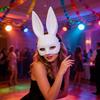 Хэллоуин Маска Кролика Длинные Уши Кролик Полумаска для Дня Рождения Пасхи Хэллоуина Маскарад Косплей Вечеринка Костюм Аксессуар
