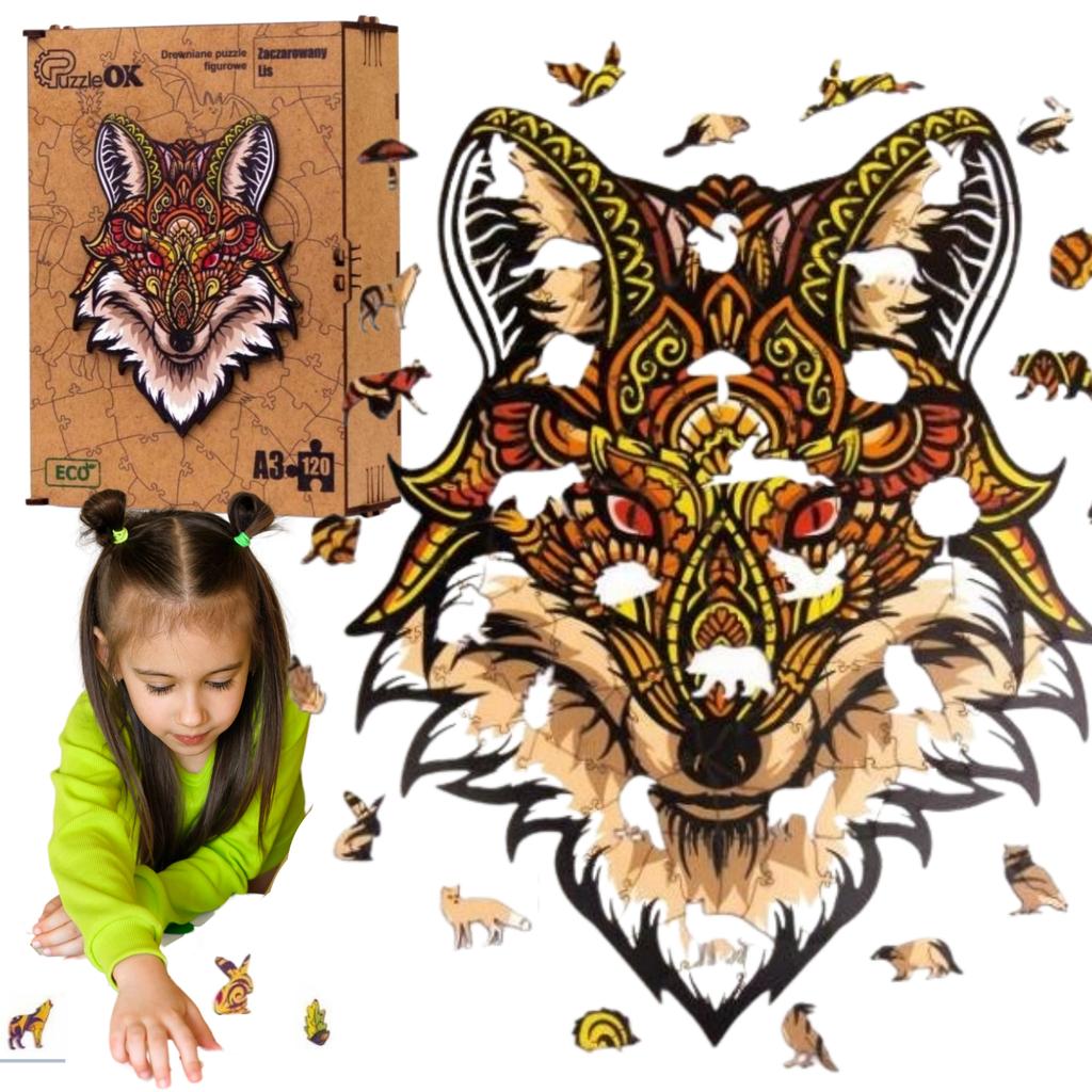 Puzzle Drewniane Układanka Zaczarowany Lis Lisek Pua3-00727