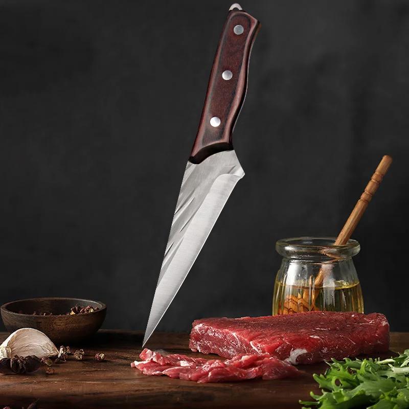1PC Forging Boning Knife Chef's Knife Slaughtering Pigs Sheep Meat Cutting Knife Stainless Steel Cooking Knife