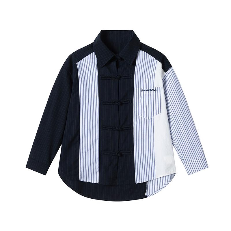 FULONGZAI 2025 Весенняя рубашка в вертикальную полоску для родителей и детей для мальчиков и девочек