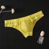 Junye Men's Ice Silk Transparent Low-waist Sexy Briefs with Breathable U-Convex Pouch