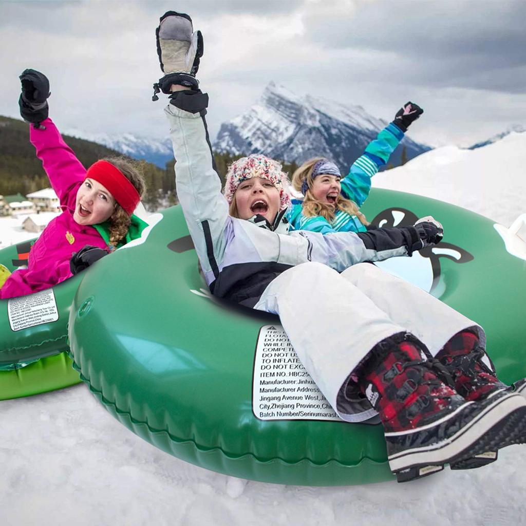 ПВХ Утолщенный Лыжный Круг с Ручками Надувная Лыжная Доска Герметичный Инструмент для Катания на Санках по Снегу для Семейных Зимних Активностей на Открытом Воздухе