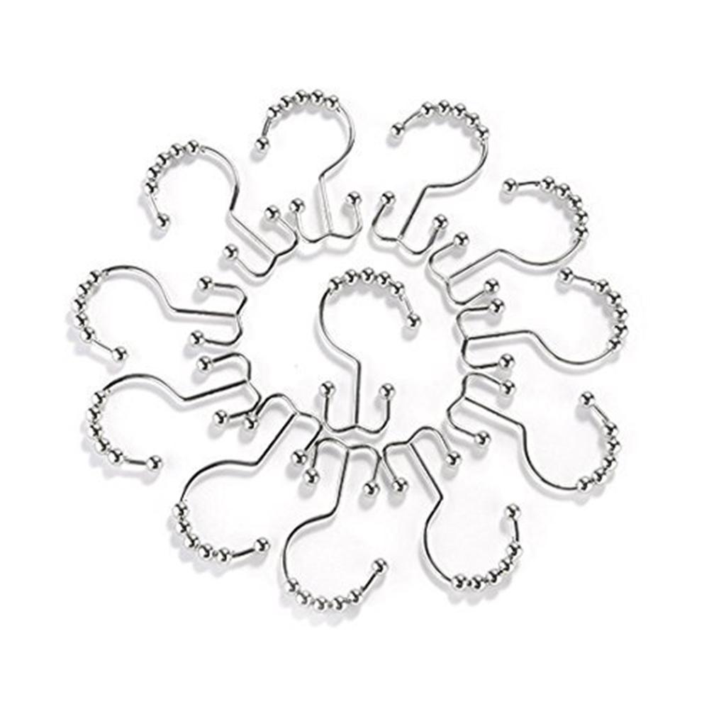 Кольца для штор из нержавеющей стали для душа в ванной комнате, крючки для штор из нержавеющей стали, роликовые скользящие крючки, кольцо для штор для душа в ванной комнате