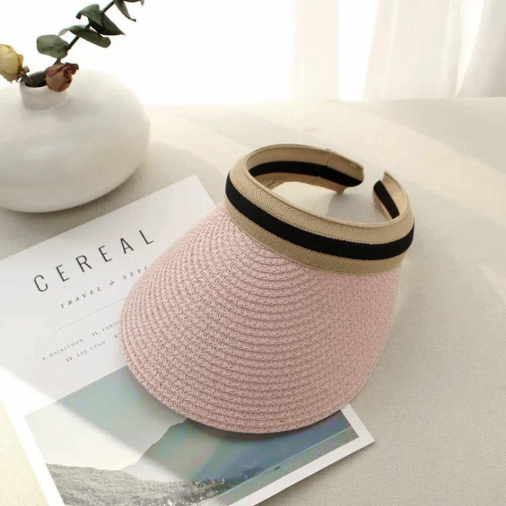 Ирэн Натуральный Солнцезащитный Козырек Рафия Ротанг Повседневная Шляпа