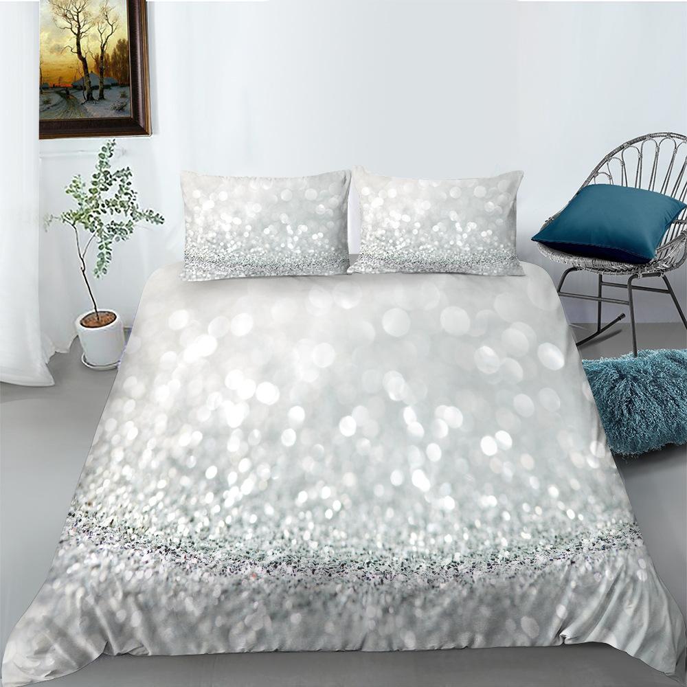 Sequin Series Quilt Cover Pillowcase Three-Piece Set Polyester Digital Printing
