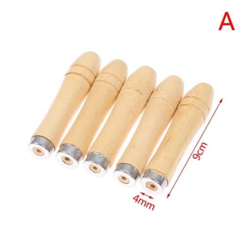 Folpus 10-Piece Wooden File Handle with Metal Ring, DIY Hand Tool, Hardwood Screwdriver Handle File Cutting Tool, Large