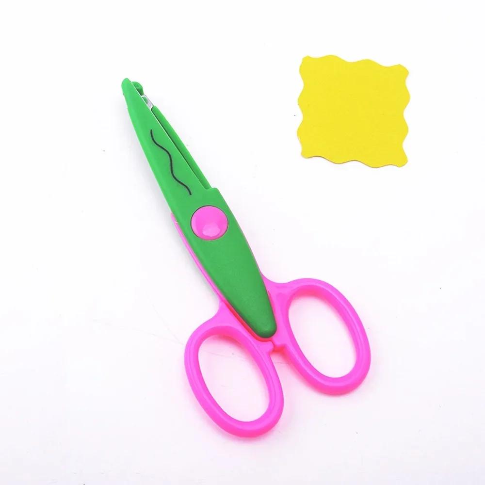 Metal and Plastic DIY Scrapbooking Photo Colors Paper Cuttings Lace Diary Decoration Safety Scissors Household Laciness Scissors