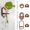 1Pc Plastic Originality Wood Simplicity Hydroponic Vase Countryside Plant Cultivation Test Tube Rack Wall-mounted