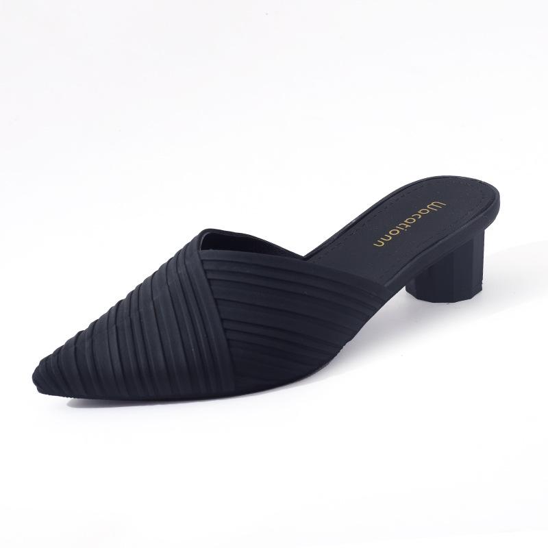 Женские повседневные гелевые сандалии на танкетке с острым носом в корейском стиле