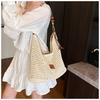 Праздничная плетеная сумка, женская летняя новая модная ажурная вязаная сумка через плечо, большая вместительная сумка для поездок на работу