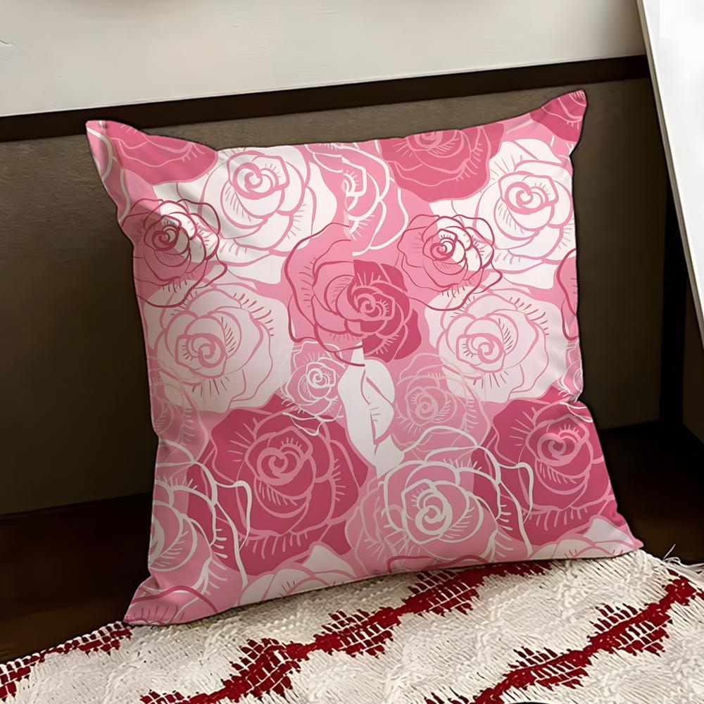 Dreamy Retro Rose Fantasy Cushion Cover Reversible Soft Durable Pillow Cover Home Car MultiScene Use for Daily Comfort