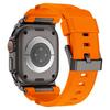 Роскошный Ремешок из Каучука для Apple Watch Band Ultra 3 49мм Ремешок для iWatch Ultra 2 49мм Металлическое Соединение Силиконовое Кольцо Бронированный Браслет