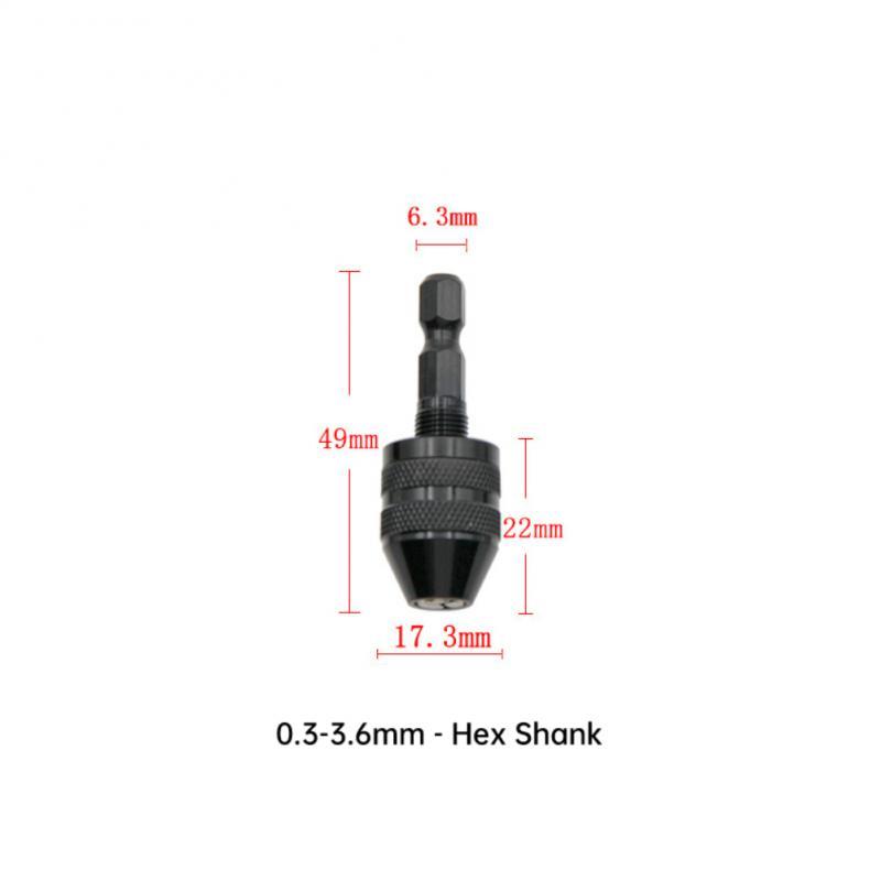 Mini Keyless Chuck Electric Drill Bits Collet Converter Extension Screwdriver Drill Adapter Fixture Tool 1/4" Hex Shank Change