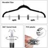 5/10pcs Clothes Hangers with Movable Clips Velvet Ultra Thin No Slip Rack Skirt Pants Hangers for