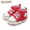 Classic High-top Baby Canvas Shoes Toddler Shoes Soft Bottom Lap Belt Baby Shoes