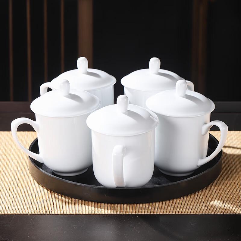 Jingdezhen Ceramic Office Mug with Lid and Handle