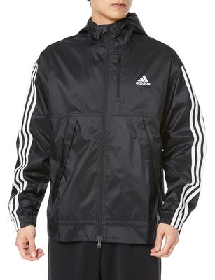 Adidas BXF20 Худи из тканого джерси Черный Размер XL Мужской Топ с тремя полосками Свободного кроя, (IB0248),