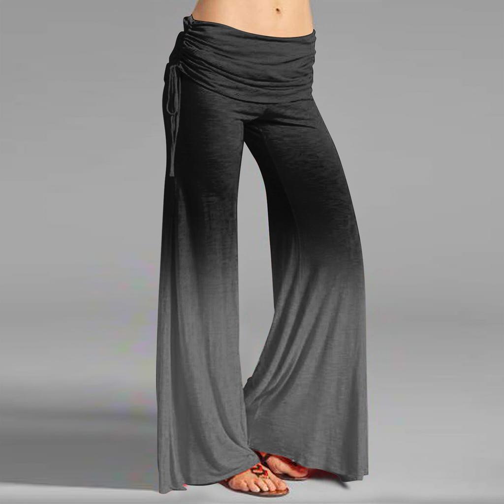 Women's High Waist Wide Leg Pants Casual Loose Fit Palazzo Lounge Yoga Pants with Drawstring