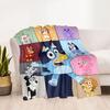 Bluey's Blue Fun Blanket Soft Warm Cozy Perfect for Office Chair Office Chair All-Season Use Stylish Decor Suitable for Gifting Relatives and Friends