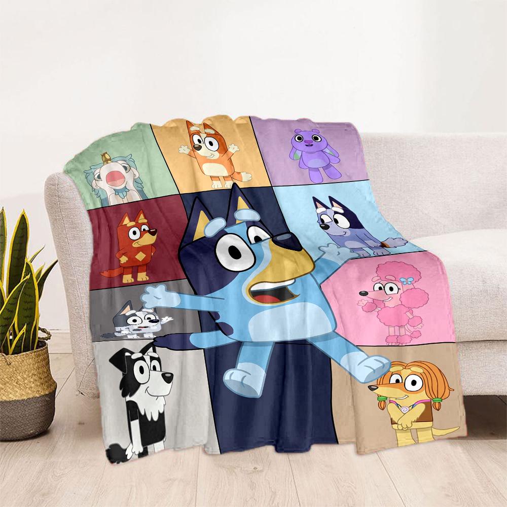 Bluey's Blue Fun Blanket Soft Warm Cozy Perfect for Office Chair Office Chair All-Season Use Stylish Decor Suitable for Gifting Relatives and Friends
