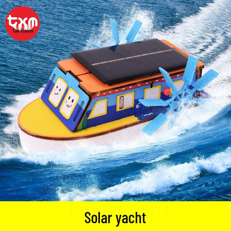 DIY Solar Yacht Model Kit: Handmade Boat Model for Kids - Assembly & Launch