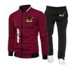 2023 New Spring Autumn Ski Doo Can-am Logo Print Slim-Fit Round Neck Zipper Jacket+Solid Color Sweatpants Comfortable Trendy Set