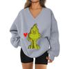Women's Loose And Comfortable Letter V-neck Sportswear Long-sleeved Sweatshirt Daily Matching Clothes