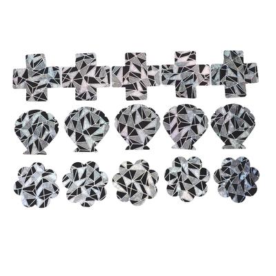 15 пар накладок на соски в виде цветка с крестообразным узором, одноразовые модные самоклеящиеся накладки на соски