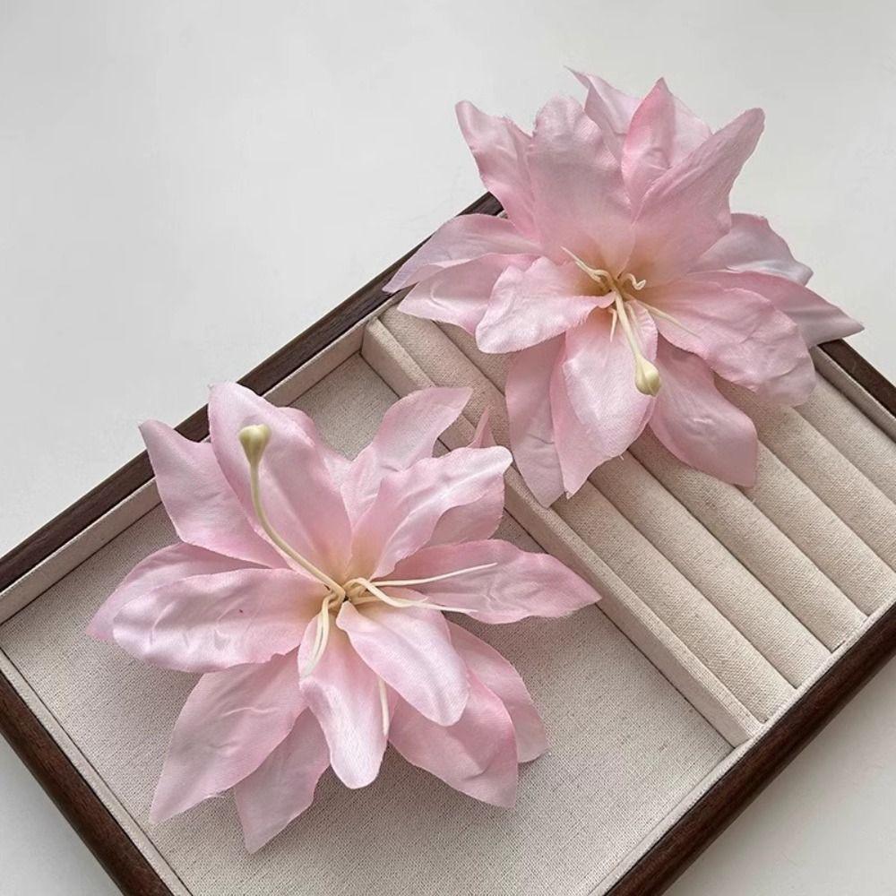 Sweet Lily Flower Hair Clip Side Clip Styling Headwear Elegent Duckbill Clip Women