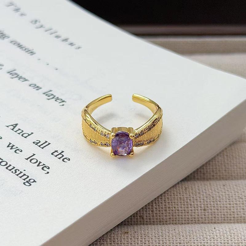 Средневековое французское ретро кольцо с открытой шинкой и полным бриллиантом, модное, с высоким чувством стиля и темпераментом, нишевый дизайн, изысканные бриллиантовые аксессуары для женщин