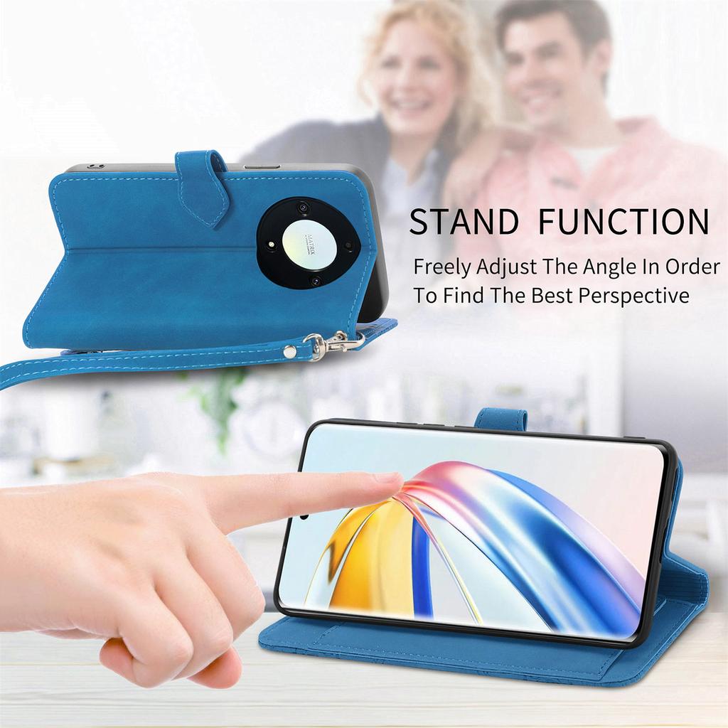 Чехол-кошелек на молнии для Honor X9b 5G/Magic6 Lite 5G с ремешком, чехол для телефона из ПУ кожи с цветочным тиснением