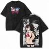Momo Ayase Dandadan Anime Clothing Men Women Oversized T-shirts Short Sleeve Washed T Shirt Vintage Cotton Tshirt Harajuku Tops