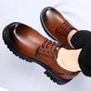 Туфли мужские из натуральной кожи на шнуровке, оксфорды на толстой платформе, деловая обувь, официальная обувь с круглым носком, винтажная обувь