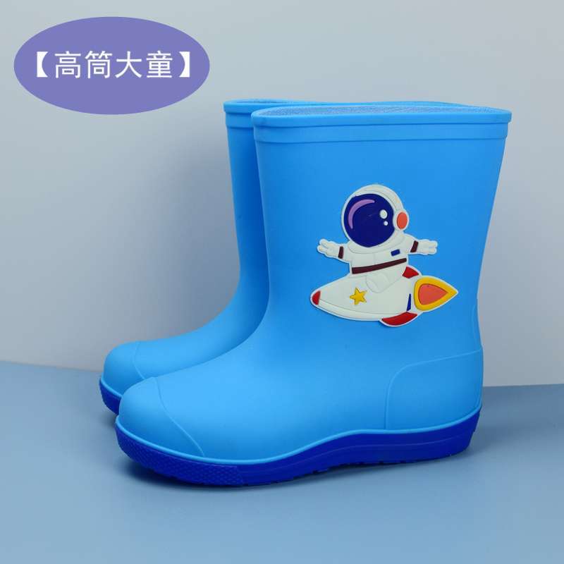 Big Children Rain Boots Boys Girls Baby Children Rain Shoes Non-slip Waterproof Children Cartoon Velvet Student Water Shoes Cute