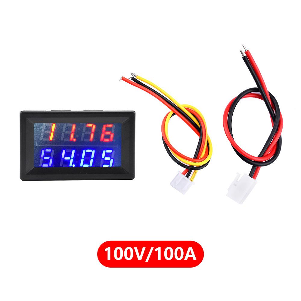 0.28 Red Blue Digital LED Mini Display Module DC0-100V DC0-200V Voltmeter Voltage Tester Panel Meter Gauge for Motorcycle Car