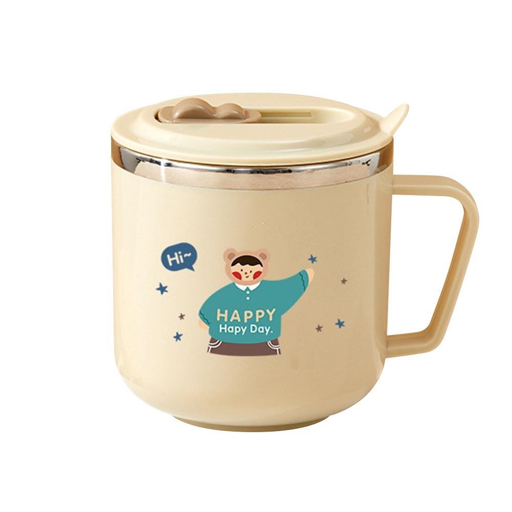 316 Stainless Steel Straw Water Cup Double Wall Drinking Cup Cute Insulated Mug for Children