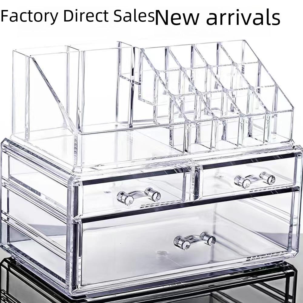 Прозрачный ящик для хранения косметики, помады и украшений - цельный органайзер для туалетного столика