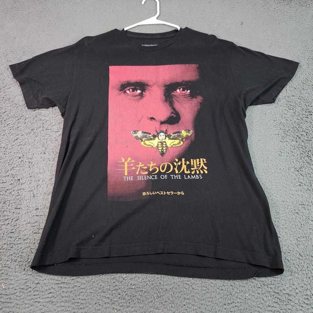 The Silence Of The Lambs Shirt Mens Large Black Japanese Graphic Horror Tee Unisex T-Shirt