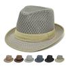 Mesh Western Cowboy Hat Breathable Jazz Fedora Hats New Roll Brim Cowgirl Cap  Outdoor Riding