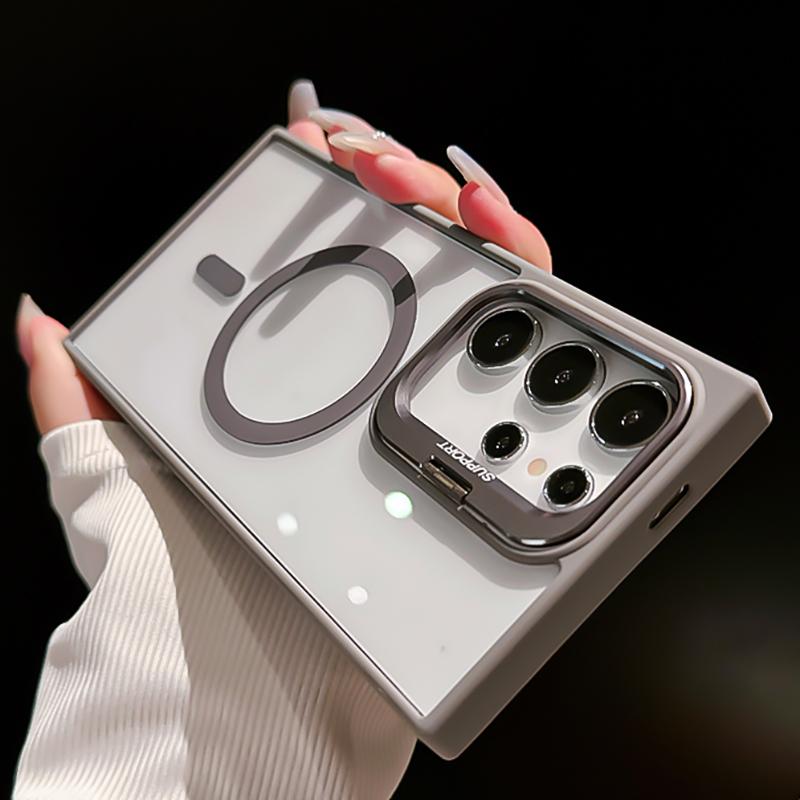 For Magsafe Wirelesss Charge Case For Samsung Galaxy S25 S24 S23 Ultra Lens Protector Phone Cases For Samsung S24 S23 Plus Cover