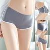 Women Underpants Smooth Ice Silk Solid Color Mid Waist Moisture-wicking Slim Fit High Elasticity Daily Wear Lady Boxers