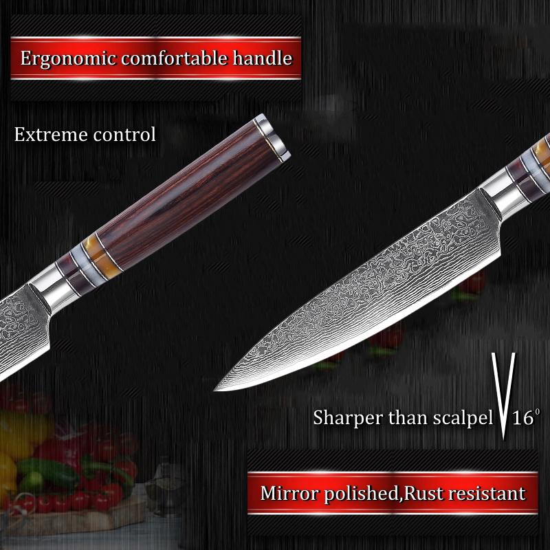 5,3-дюймовый универсальный нож, дамасский кухонный нож, японские ножи, кухонный нож из дамасской стали VG10
