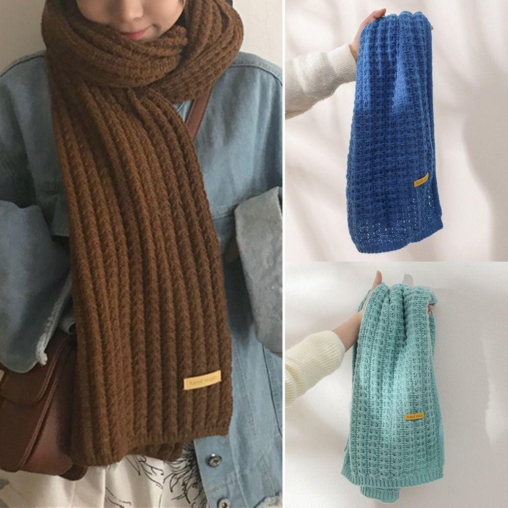 Outdoor Knitted Scarf Thickened Women Scarf Fashion Long Scarves Male and Female