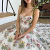 2025 New Women's Clothing Waist Sexy Cross Belt Halter Suspender Skirt Embroidery Dress Long Dress Spring