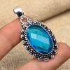 Pretty Blue Topaz Gemstone Handmade 925 Solid Sterling Silver Pendant For Wedding Gift