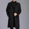 Cashmere Coat Men's Long Over the Knee Autumn and Winter Thickened Nizi Windbreaker Woolen Coat Middle-aged and Elderly Dad Wear