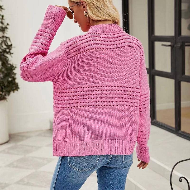 IHUASU Autumn and Winter Pullover Sweater Pit Stripe Women's Knitwear Fashion Sweater
