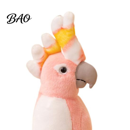 Decorative Stuffed Parrot Cute Plush Toy, Soft Animal for Kids, Pink Realistic Toy Bird Doll with Fluffy Fabric Bedroom Decor And Home Decoration