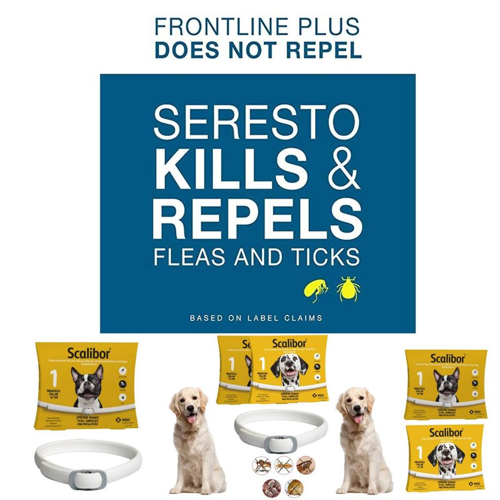 Регулируемый ошейник от блох и клещей для собак из материала TPR